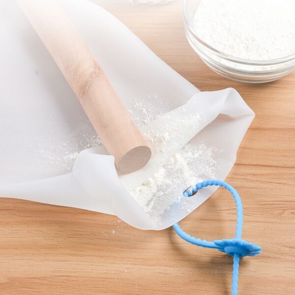 BUFFER® Büyük  Hamur Torbası  Silikon Şeffaf Hamur Yoğurma Torbası Ekmek Makarna Mantı  Hamuru Kolay Yoğurma