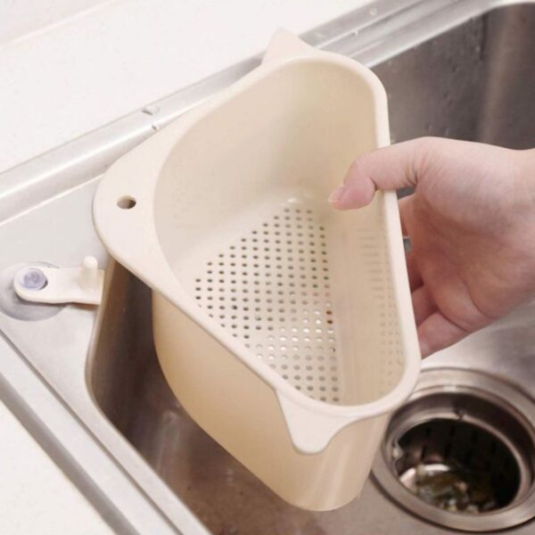 BUFFER® Vantuzlu Üçgen Sebze Meyve  Lavabo Raf Evye Süzgeç Sünger Tutucu Düzenleyici Mutfak Organizer