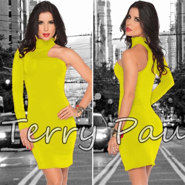 Terry Pau TP101061 Asimetrik Mini Elbise