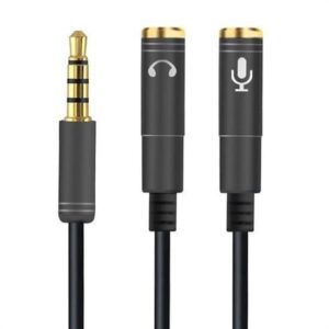 BUFFER® 1 Erkek 2 Dişi 3.5 mm Kulaklık ve Mikrofon Ayırıcı Çoklayıcı Aux Kablo