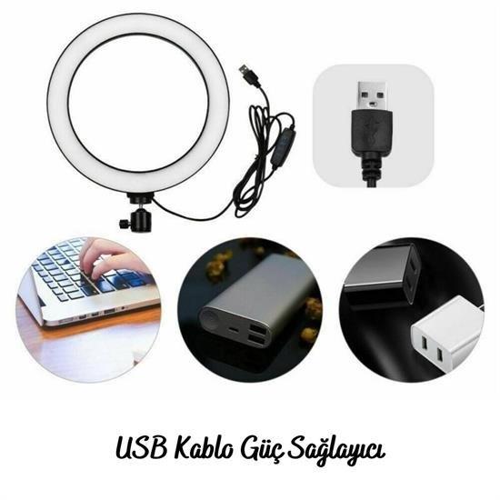 BUFFER® 10inç 26cm Youtube Instagram Tiktok Selfie Stüdyo Video Fotoğraf Ring Light Led Halka Işıkl