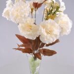 BUFFER® 11 Dallı 50 cm Dekoratif Karanfil Beyaz Renkli Yapay Sahte Çiçek