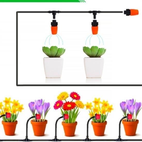 BUFFER® 15 Metre Bahçe Damlama Sulama Sistemi Seti Hortum ve Ek Parçaları