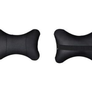 BUFFER® 2 Adet Araç içi Ergonomik Siyah Deri Boyun ve Seyehat Yastığı