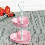 BUFFER® 2 Katlı Kalpli Çerezlik Çerez ve Kuruyemiş Sunum Kasesi Tabağı