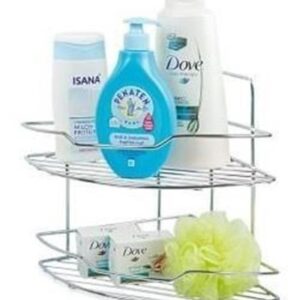 BUFFER® 2 Katlı Krom Üçgen Banyo Rafı Şampuanlık Sabunluk Banyo Düzenleyici