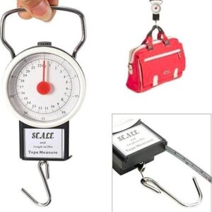 BUFFER® 22 KG/50LB Kancalı Tartı Aleti 1 Metre Mezuralı Askılı Balıkçı Terazisi