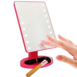 BUFFER® 22 Ledli 360 Derece Dönebilen Makyaj Aynası (Pembe)