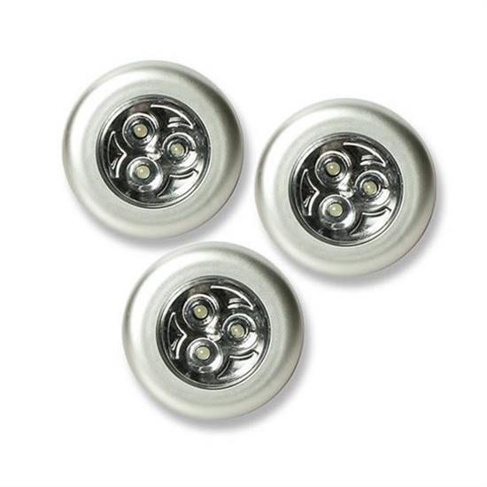 BUFFER® 3 Adet Kablosuz Spot Lamba Pilli 3 Ledli Yapışkanlı Spot Lamba