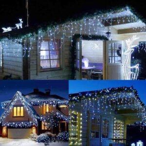 BUFFER® 3 Metre 8 Fonksiyonlu 16 Saçaklı Led Işıklı Perde 3 x 1 (Beyaz)