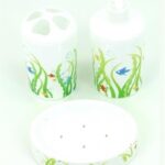 BUFFER® 3 Parça Lavabo Seti Sıvı Sabunluk Katı Sabunluk Diş Fırçalığı Seti