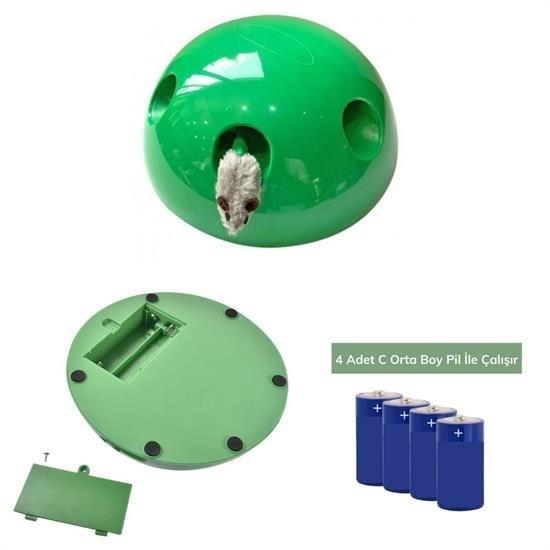 BUFFER® 360 Derece Dönebilen Değiştirilebilir İki Aparatlı Catch The Mouse Fare Yakalama Oyuncağı