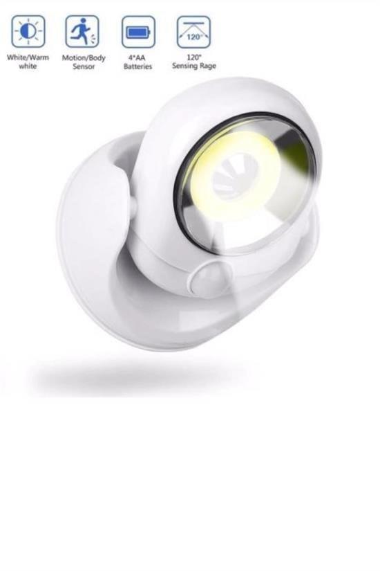 BUFFER® 360 Derece Dönebilen Sensörlü Akıllı Pilli Led Lamba Aydınlatma