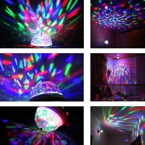 BUFFER® 360 Derece Dönen Disko Tarzı Renkli Dekoratif Disco Lamba