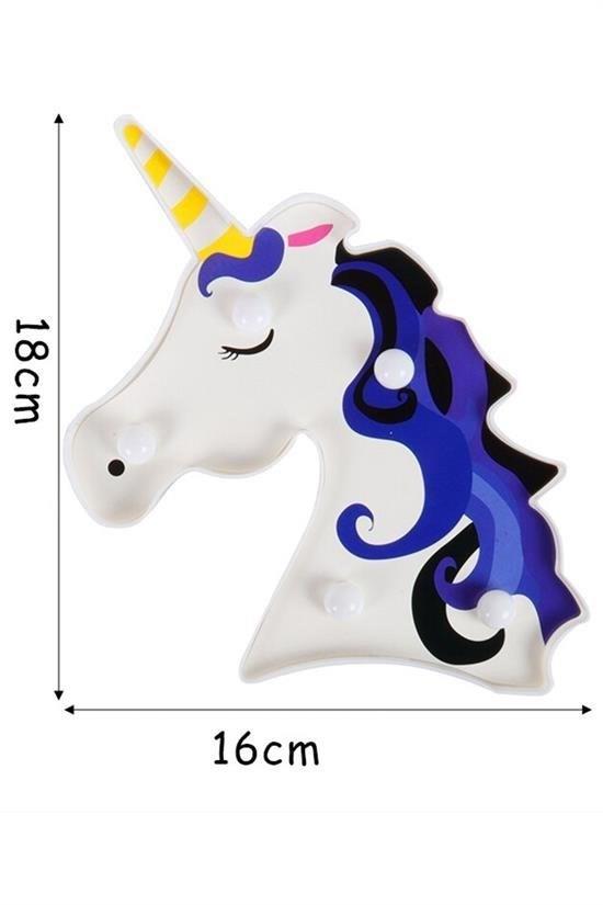 BUFFER® 3D Unicorn Dekorlu Pilli Led Masa Ve Gece Lambası