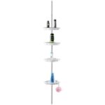 BUFFER® 4 Raflı Yaylı Şampuanlık Sabunluk Banyo Duşakabin Rafı Köşeliği