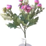 BUFFER® 5 Dallı 28 cm Aranjmanlı Dekoratif Gül ve Papatya Demeti Mor