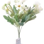 BUFFER® 5 Dallı 28 cm Dekoratif Gül Papatya Demeti Yapay Beyaz Renk Çiçek