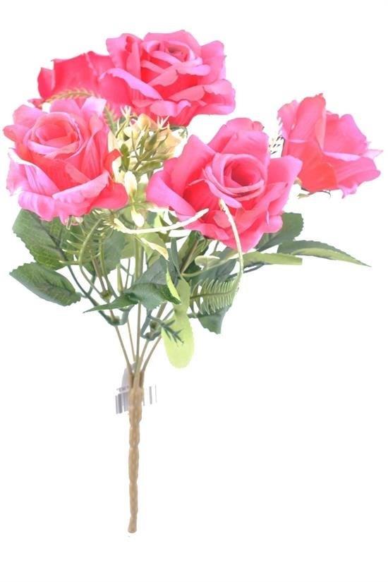 BUFFER® 5 Dallı 28 cm Gül Yapay Çiçek Kırmızı-CK010KZ