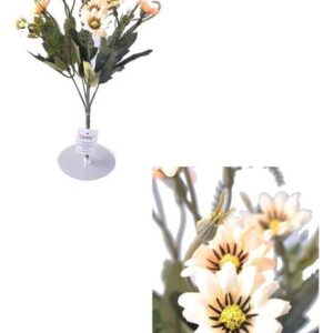 BUFFER® 5 Dallı 33 cm Dekoratif Papatya Beyaz Yapay Çiçek Süs Bitkisi