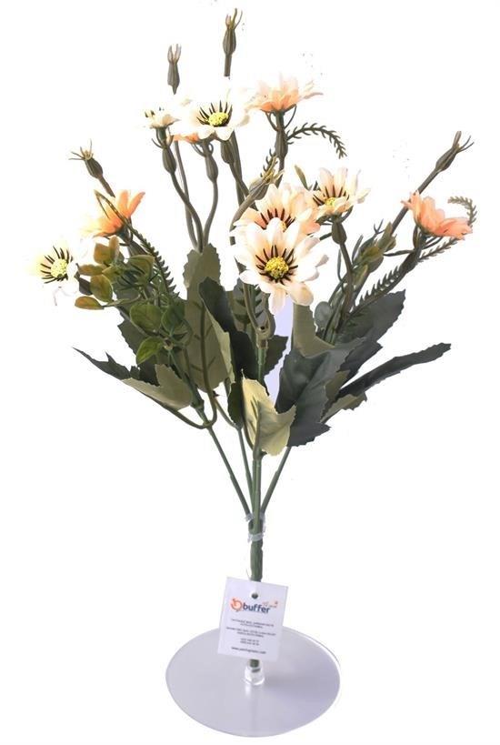 BUFFER® 5 Dallı 33 cm Dekoratif Papatya Beyaz Yapay Çiçek Süs Bitkisi