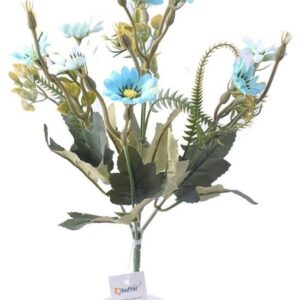BUFFER® 5 Dallı 33 cm Mavi Renkli Dekoratif Yapay Plastik Papatya Demeti