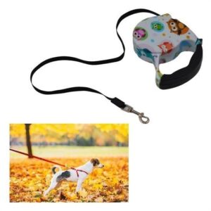 BUFFER® 5 Metre Desenli Makaralı El Frenli Otomatik Köpek Gezdirme Tasması