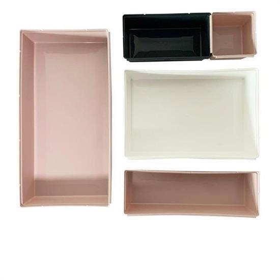BUFFER® 5 Parça Plastik Derin Çekmece İçi Modüler Düzenleyici Organizer Tepsi Set