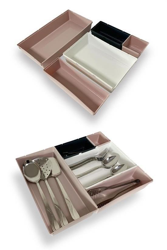 BUFFER® 5 Parça Plastik Derin Çekmece İçi Modüler Düzenleyici Organizer Tepsi Set