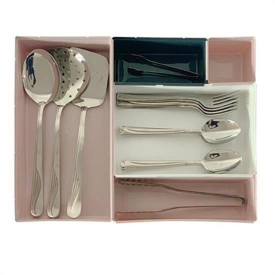 BUFFER® 5 Parça Plastik Derin Çekmece İçi Modüler Düzenleyici Organizer Tepsi Set