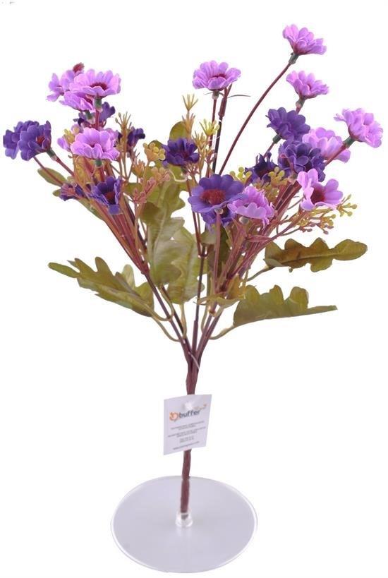 BUFFER® 7 Dallı 33 cm Dekoratif Papatya Yapay Sahte Mor Renk Çiçek