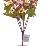 BUFFER® 7 Dallı 33 cm Dekoratif Papatya Yapay Sahte Çiçek Sarı Beyaz