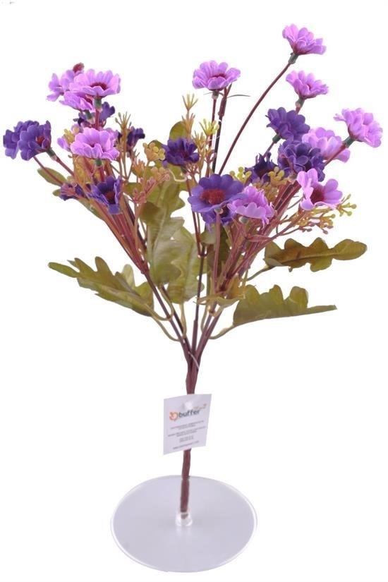 BUFFER® 7 Dallı 33 cm Dekoratif Papatya Yapay Sahte Mor Renk Çiçek