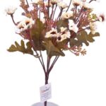 BUFFER® 7 Dallı 33 cm Dekoratif Papatya Beyaz Renkli Yapay Süs Çiçek