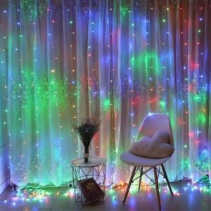 BUFFER® 8 Fonksiyonlu 2 Metre 200 Led 10 Saçak RGB Led Perde Aydınlatma