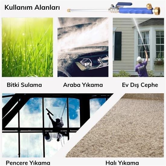 BUFFER® Alüminyum Water Jet Yüksek Basınçlı Su Püskürtme Oto Yıkama Tabancası Bahçe Sulama Aracı 75