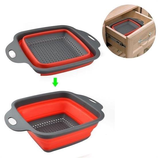 BUFFER® Ayarlanabilir Akordiyon Katlanır Kare Süzgeç Katlanabilir