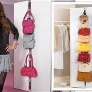 BUFFER® Ayarlanabilir Kapı Arkası Çanta Askısı Bag Rack (16 Askı)