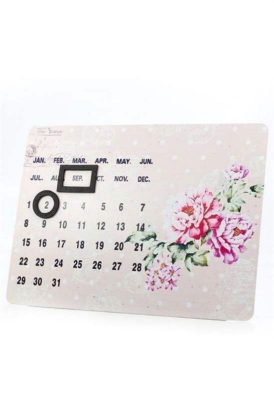 BUFFER® Decotown Dekoratif Çiçek Desenli Sevimli Metal Magnet Takvim