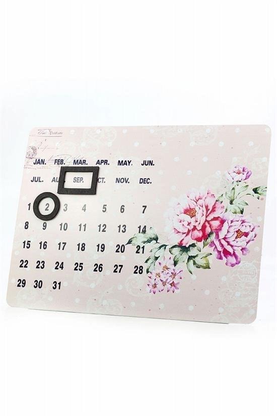 BUFFER® Decotown Dekoratif Çiçek Desenli Sevimli Metal Magnet Takvim