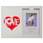 BUFFER® Decotown Kalpli Love Yazılı Romantik Ahşap Fotoğraf Çerçevesi