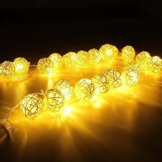 BUFFER® Dekoratif Görünümlü Rattan Model Süs Led Şerit Aydınlatma (10lu)