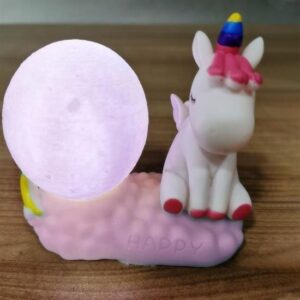 BUFFER® Dekoratif Renk Değiştiren Unicornlu Pembe Çocuk Gece Lambası
