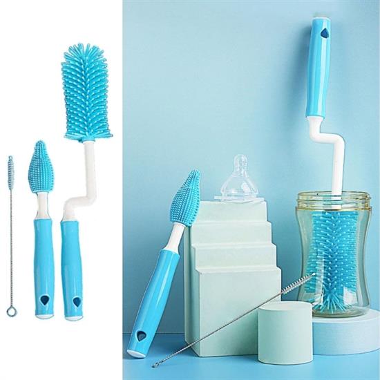 BUFFER® Deprem Çocuk Bebek Bakım Seti 2 Bakım Çantası+Gri Mama Tabağı+Biberon Temizleme Fırçası