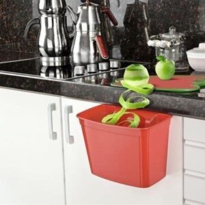 BUFFER® Dolap Kapağına Asılabilen Kapaklı Pratik Çöp Kovası Çöp kutusu
