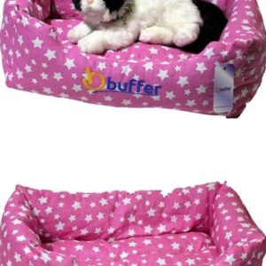BUFFER® Elyaf Kaplamalı Yıldız Desenli Kedi Köpek Evcil Hayvan Yatağı