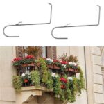 BUFFER® Ferforje Bahçe Balkon Korkuluk Çiçek Saksı Tutucu Askı Pratik Asma Kanca-2 Adet