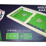 BUFFER® Goal King Sling Puck Hızlı Sapan Oyunu + 9 Taş Oyunu 2 Oyun Bir Arada