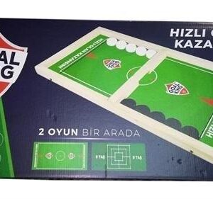 BUFFER® Goal King Sling Puck Hızlı Sapan Oyunu + 9 Taş Oyunu 2 Oyun Bir Arada