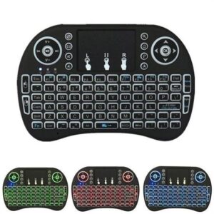 BUFFER® Işıklı Kablosuz Şarjlı Mini Türkçe Q Klavye Smart TV PS3 Dokunmatik Mouse